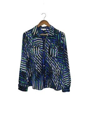Dana Buchman Womens Top Long Sleeve Geometric Multicolor Pattern Colorful XL